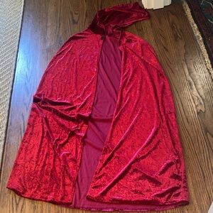 Spirit Halloween velvet, Red Hooded Cape